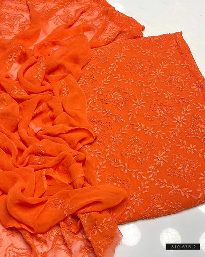 2 PC Handmade Chiffon Pakka Burr Work Dresses