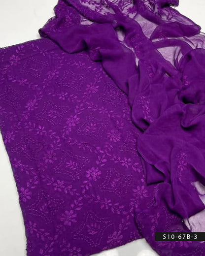 2 PC Handmade Chiffon Pakka Burr Work Dresses