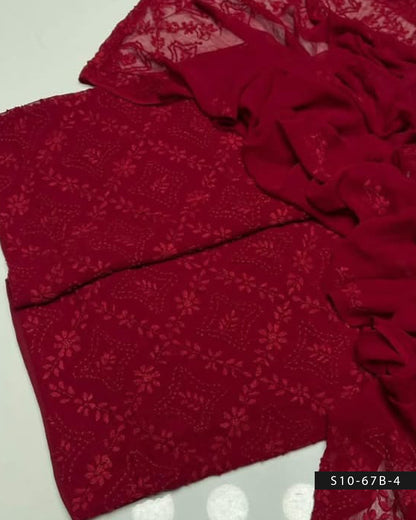 2 PC Handmade Chiffon Pakka Burr Work Dresses