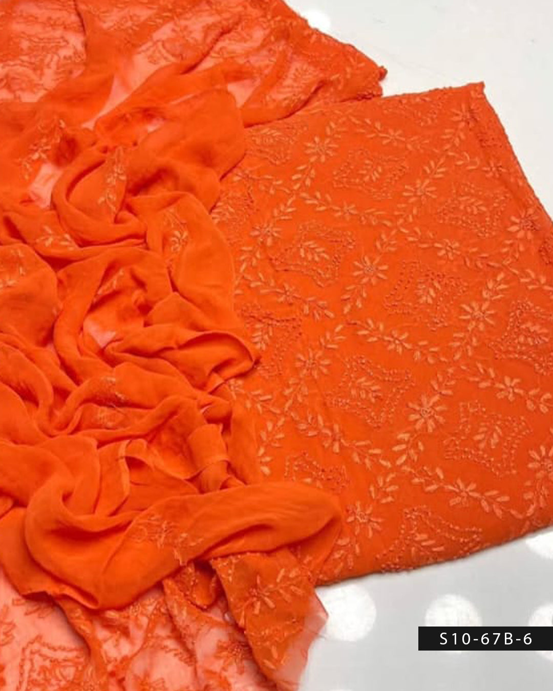 2 PC Handmade Chiffon Pakka Burr Work Dresses