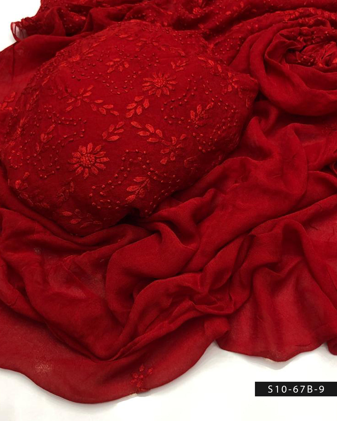 2 PC Handmade Chiffon Pakka Burr Work Dresses