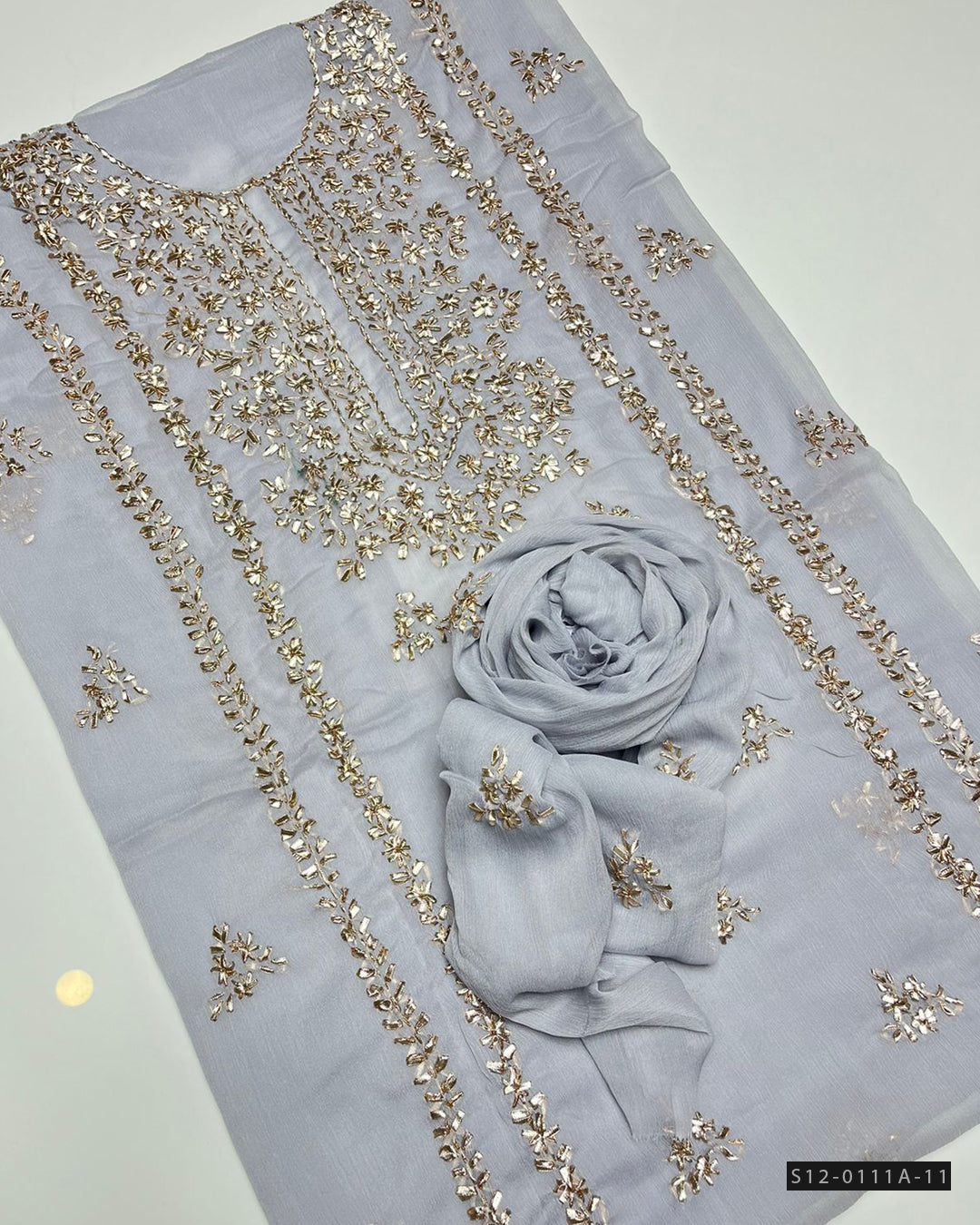 2 PC Unstitched Hand Embroidered Chiffon Collection