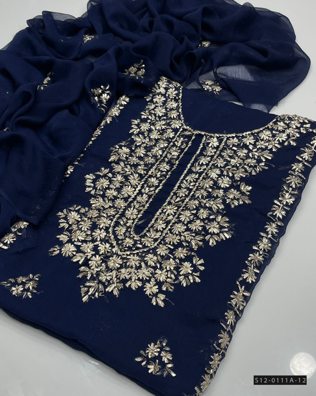 2 PC Unstitched Hand Embroidered Chiffon Collection