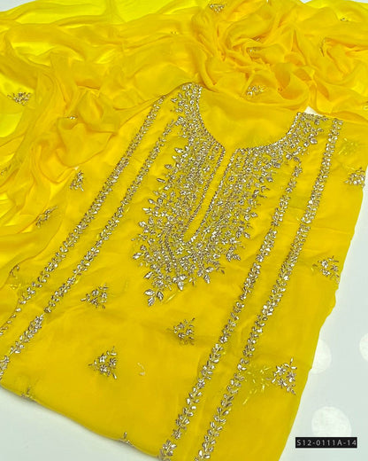 2 PC Unstitched Hand Embroidered Chiffon Collection