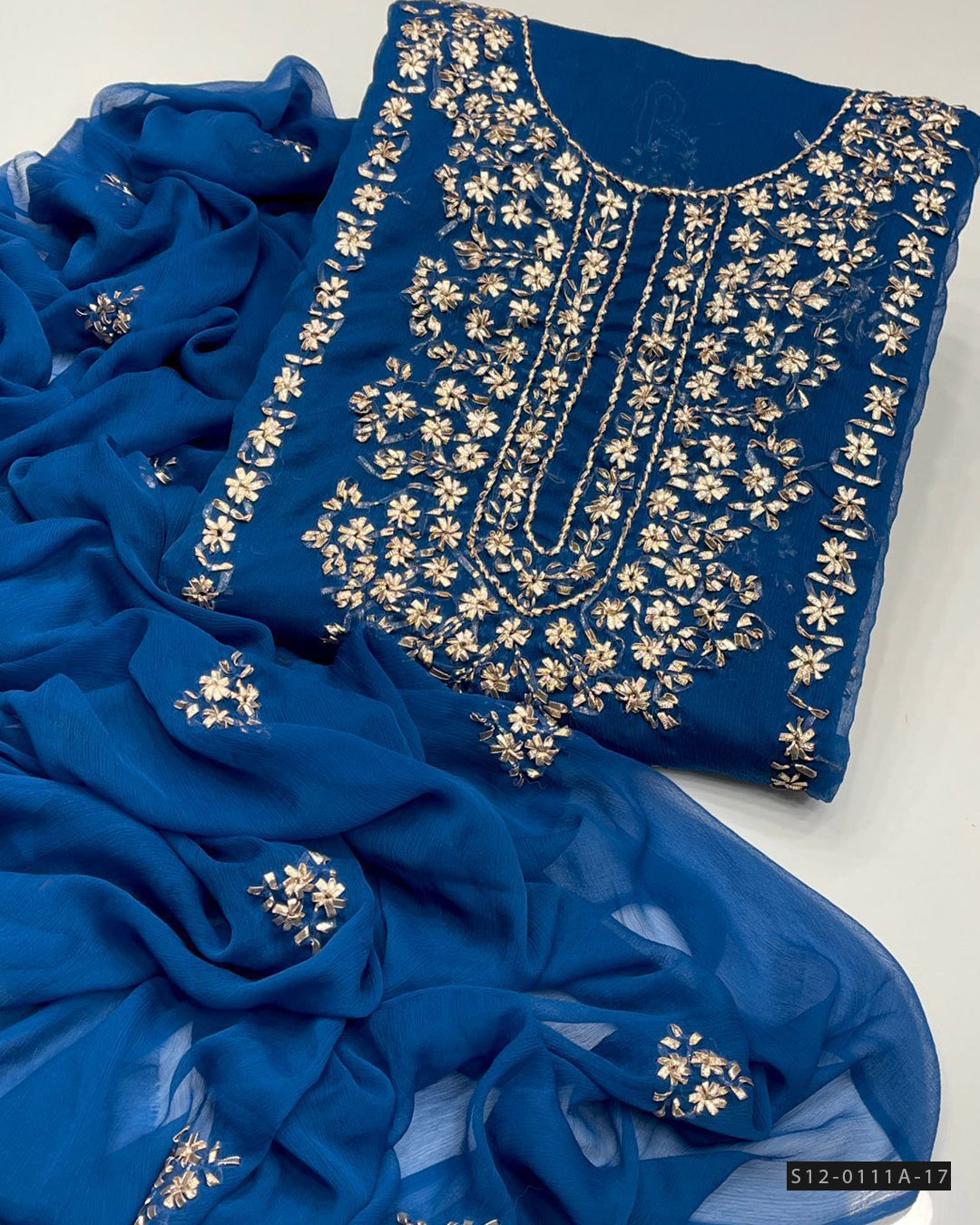 2 PC Unstitched Hand Embroidered Chiffon Collection