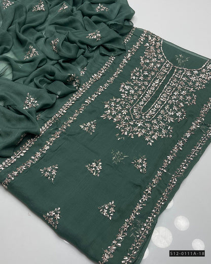 2 PC Unstitched Hand Embroidered Chiffon Collection