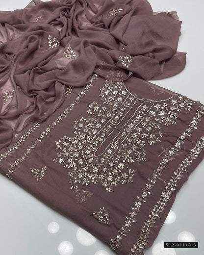 2 PC Unstitched Hand Embroidered Chiffon Collection