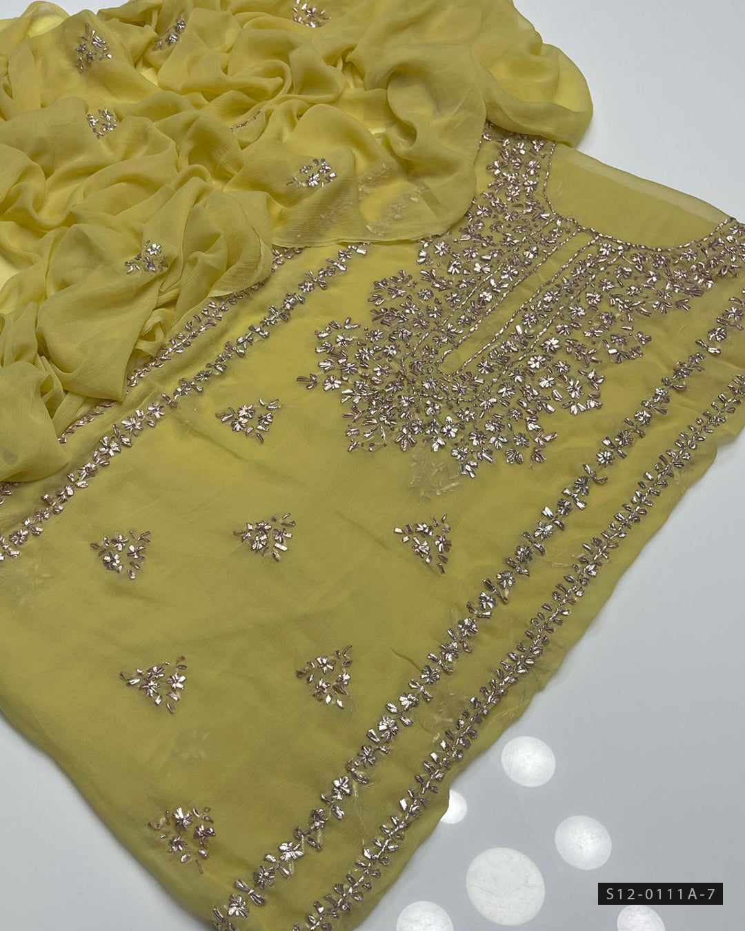 2 PC Unstitched Hand Embroidered Chiffon Collection