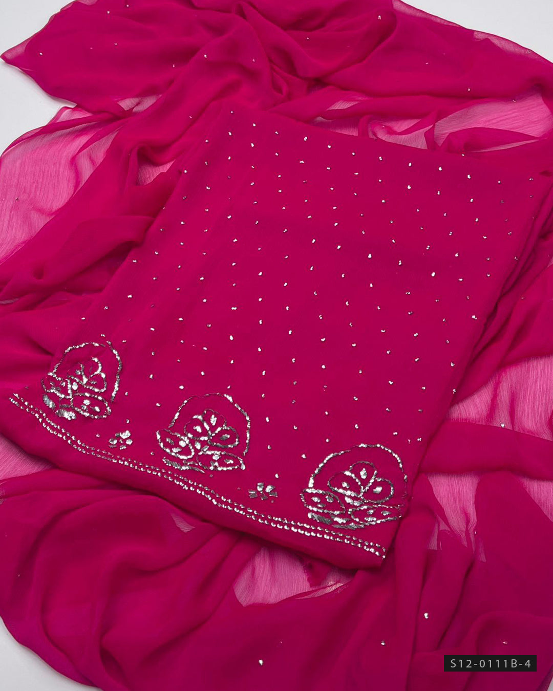 Handmade 2 PC Unstitched Soft Chiffon Fabric Dress