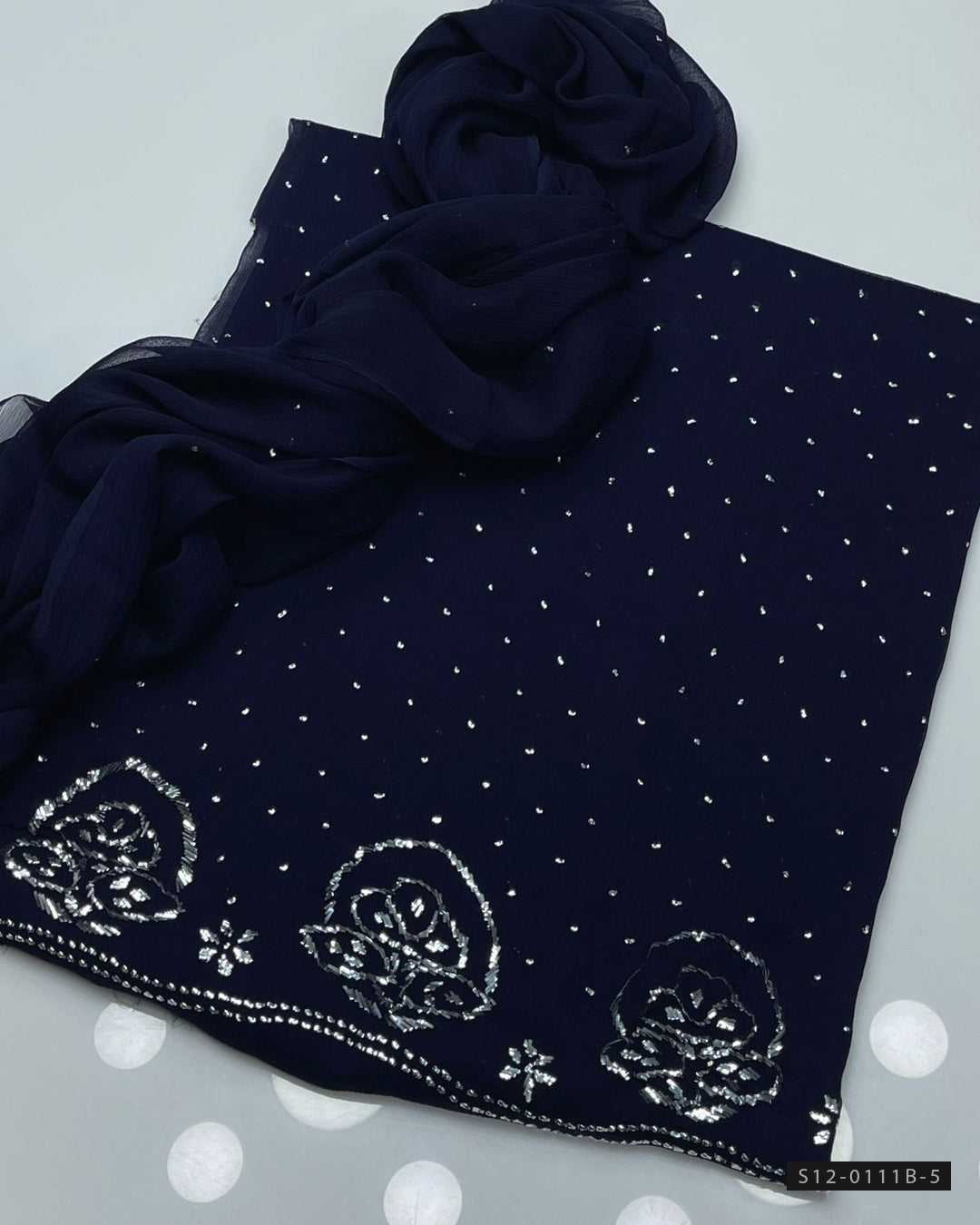 Handmade 2 PC Unstitched Soft Chiffon Fabric Dress