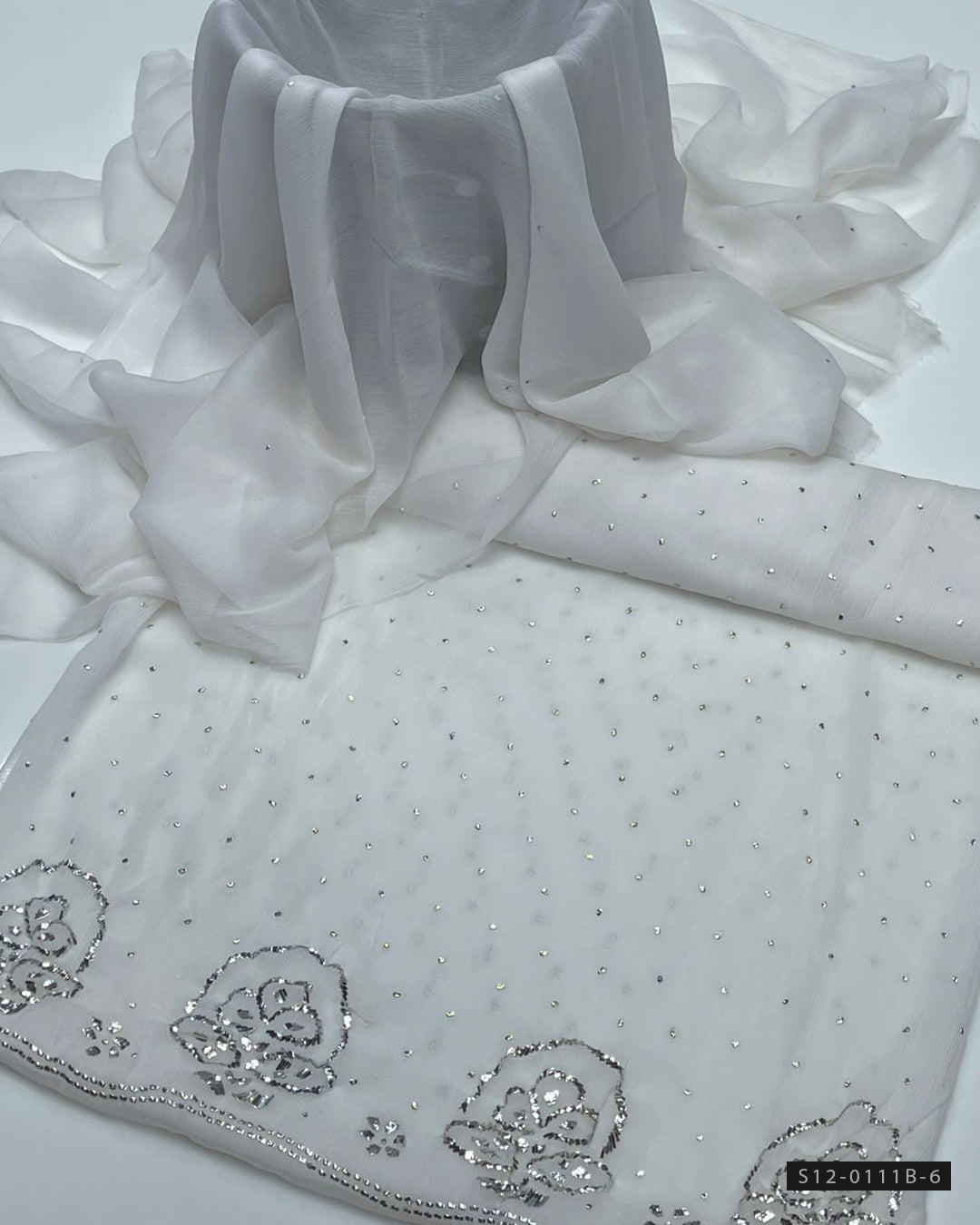 Handmade 2 PC Unstitched Soft Chiffon Fabric Dress