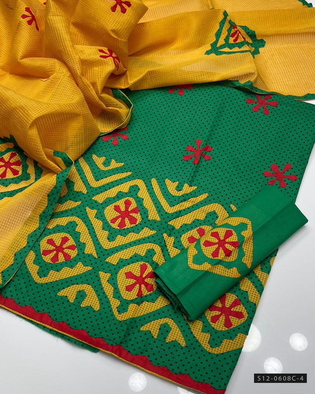 Handmade 3 PC Unstitched Khadi Cotton Dress Collection