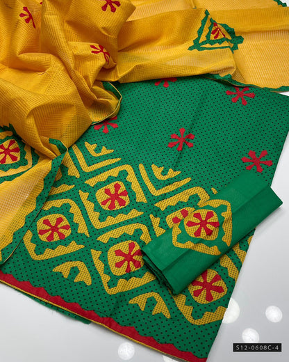 Handmade 3 PC Unstitched Khadi Cotton Dress Collection