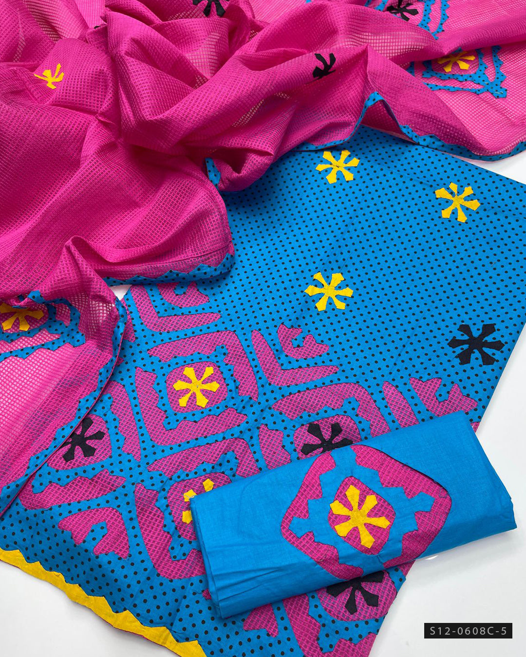 Handmade 3 PC Unstitched Khadi Cotton Dress Collection