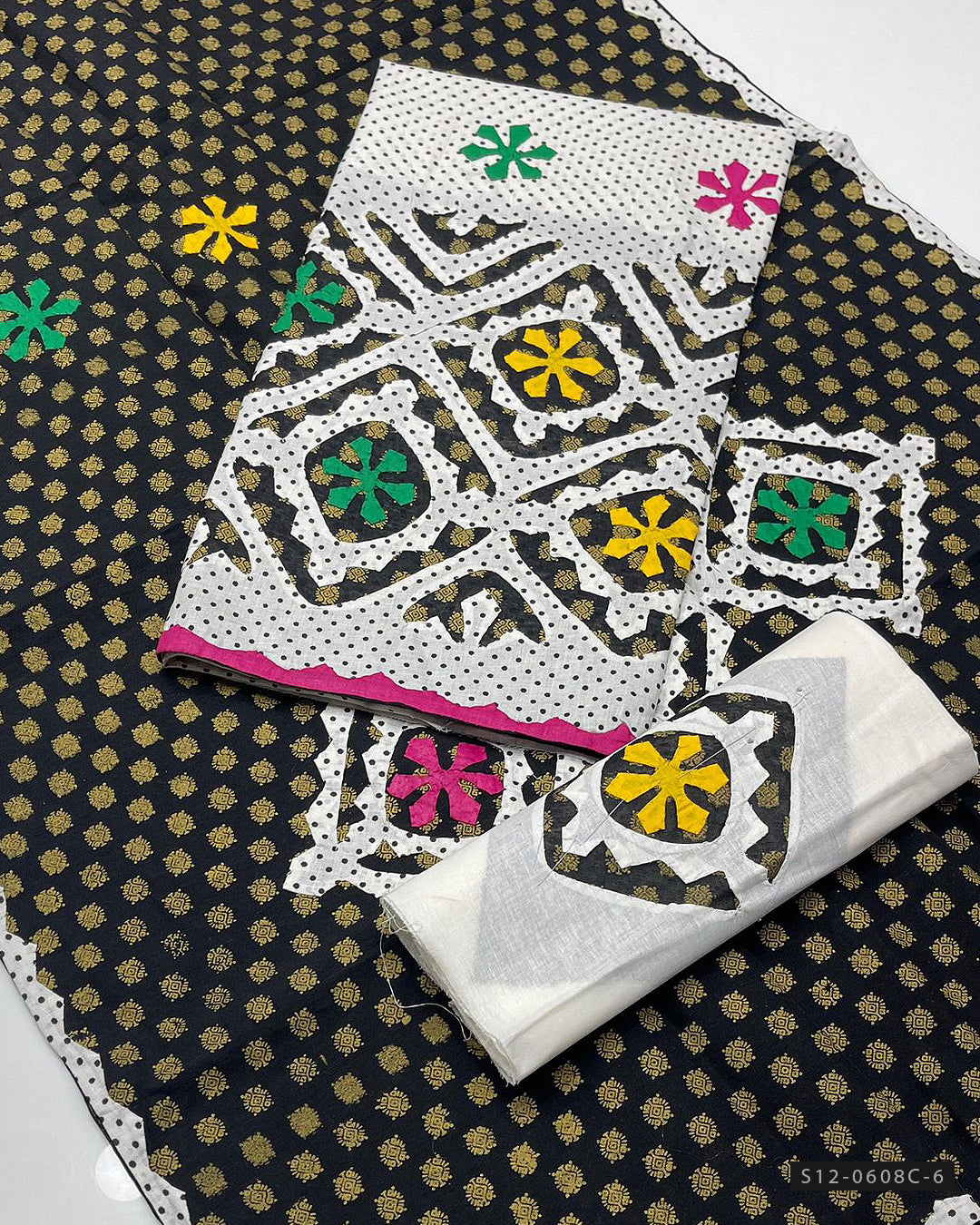 Handmade 3 PC Unstitched Khadi Cotton Dress Collection