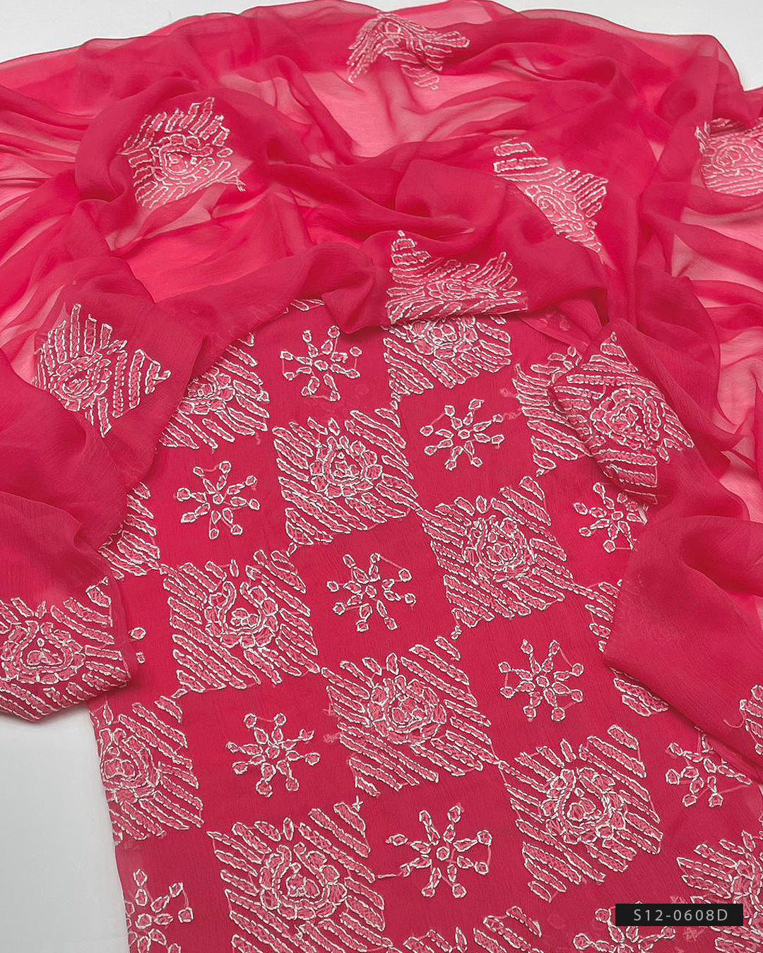 Handmade 2 PC Unstitched Chiffon Dress Collection