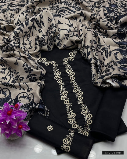 3 PC Unstitched Dhanak Dress Collection