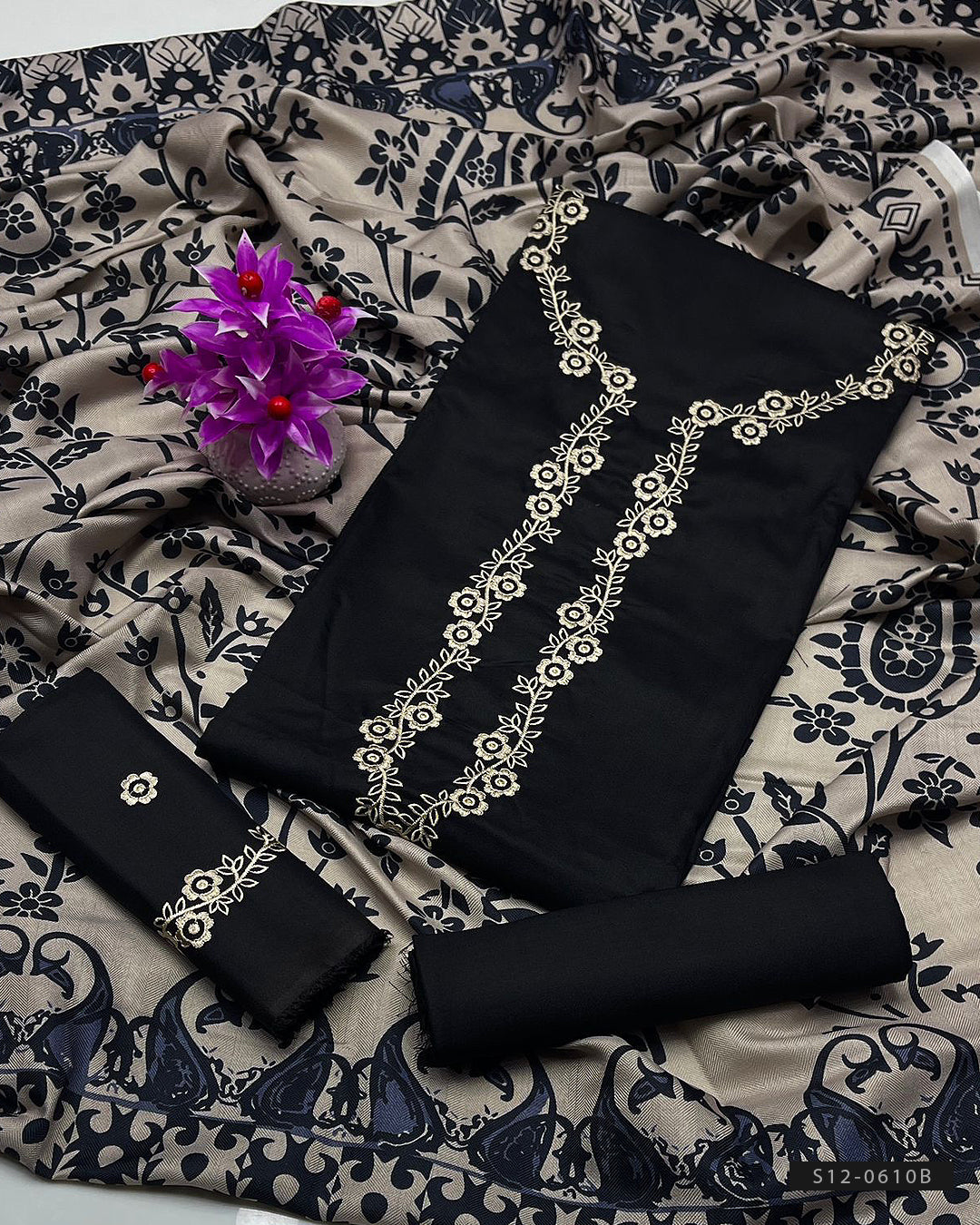 3 PC Unstitched Dhanak Dress Collection