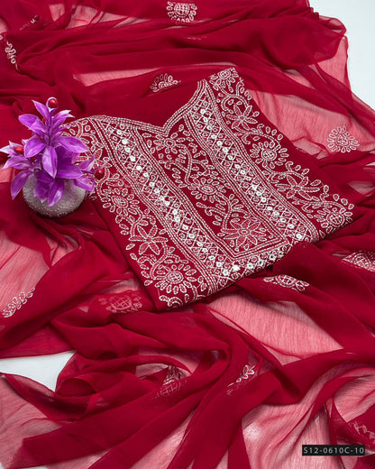 Handmade 2 PC Unstitched Bamber Chiffon Dress Collection