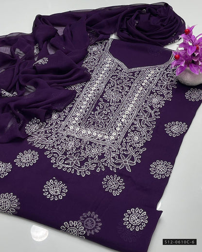 Handmade 2 PC Unstitched Bamber Chiffon Dress Collection
