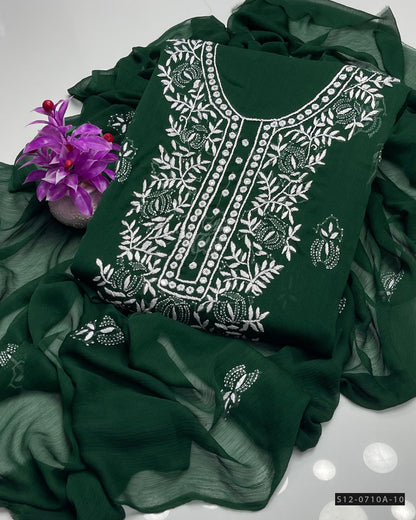 Handmade 2 PC Unstitched Bamber Chiffon Dress Collection