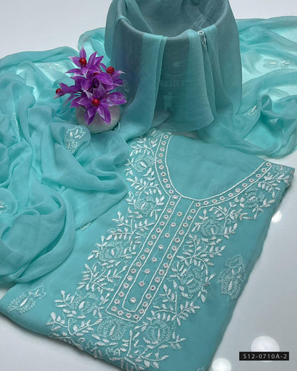 Handmade 2 PC Unstitched Bamber Chiffon Dress Collection