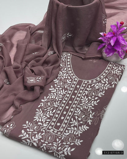 Handmade 2 PC Unstitched Bamber Chiffon Dress Collection