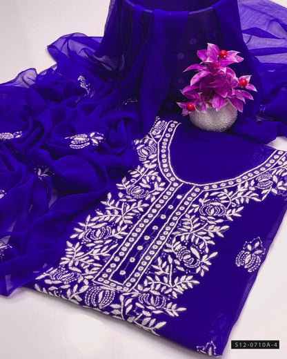 Handmade 2 PC Unstitched Bamber Chiffon Dress Collection