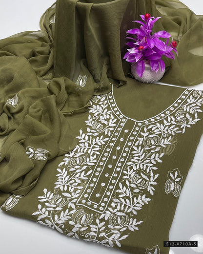 Handmade 2 PC Unstitched Bamber Chiffon Dress Collection