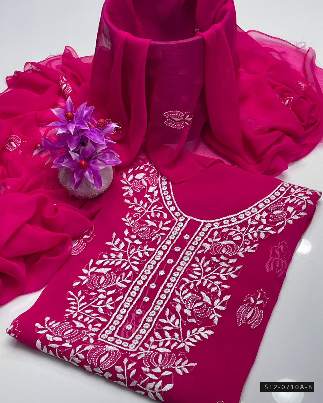 Handmade 2 PC Unstitched Bamber Chiffon Dress Collection