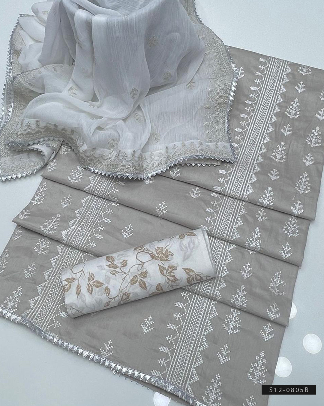 3 PC Unstitched Cotton Lawn Dress Collection