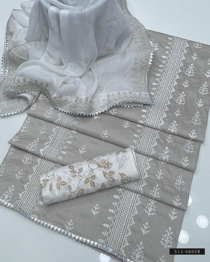 3 PC Unstitched Cotton Lawn Dress Collection