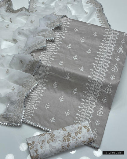 3 PC Unstitched Cotton Lawn Dress Collection