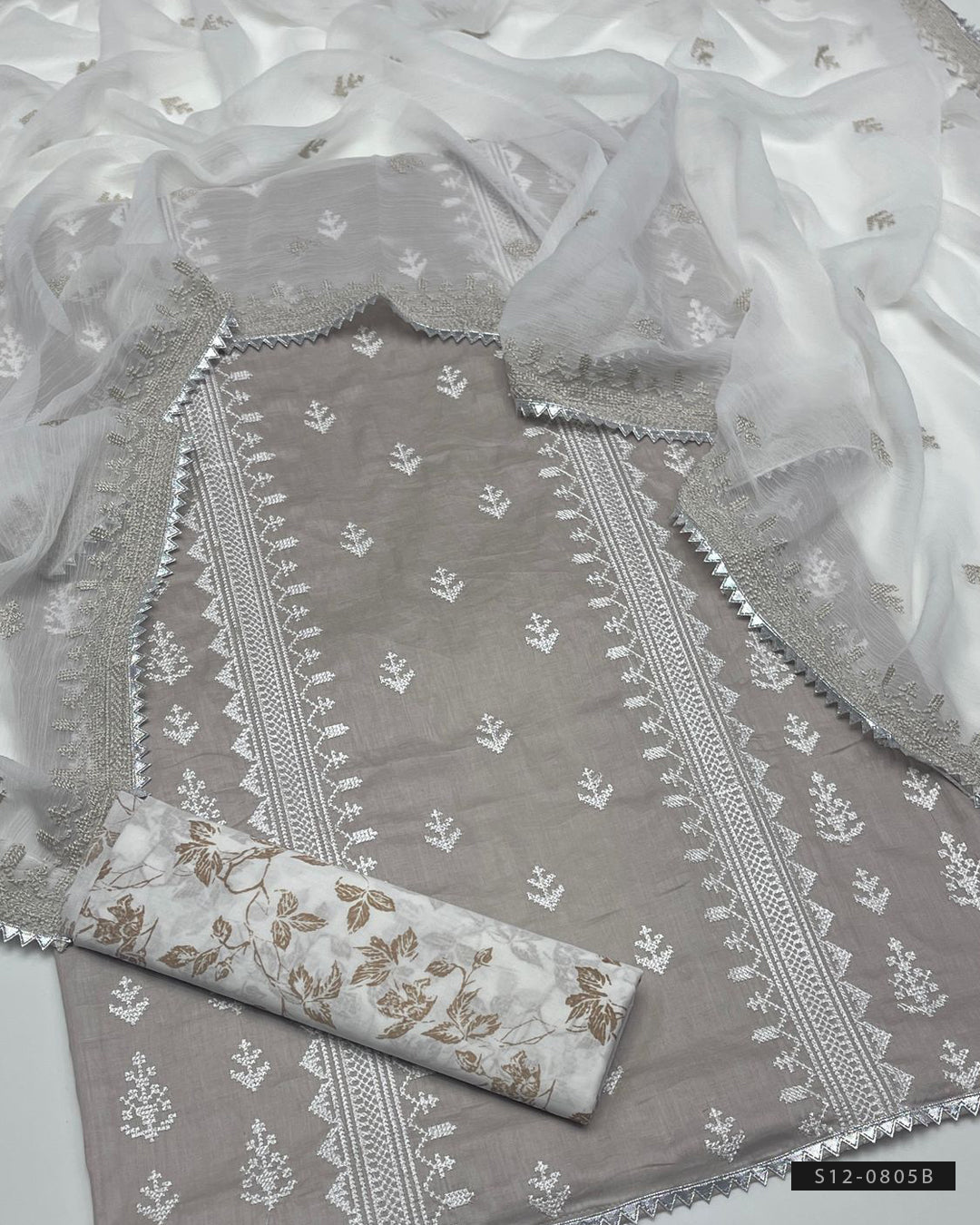 3 PC Unstitched Cotton Lawn Dress Collection
