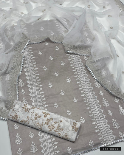 3 PC Unstitched Cotton Lawn Dress Collection