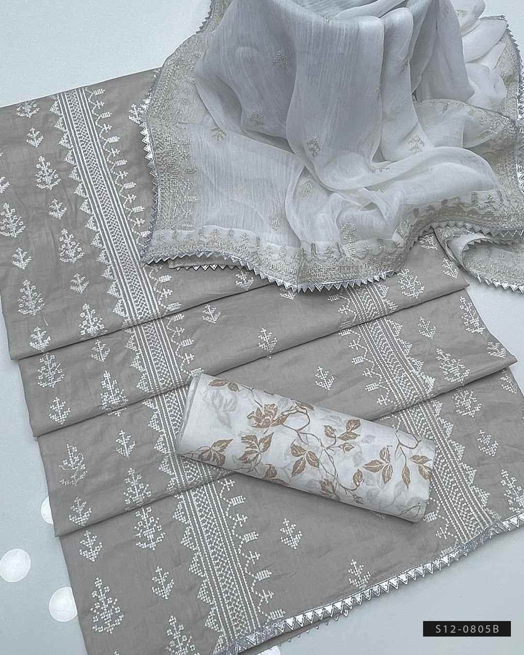 3 PC Unstitched Cotton Lawn Dress Collection