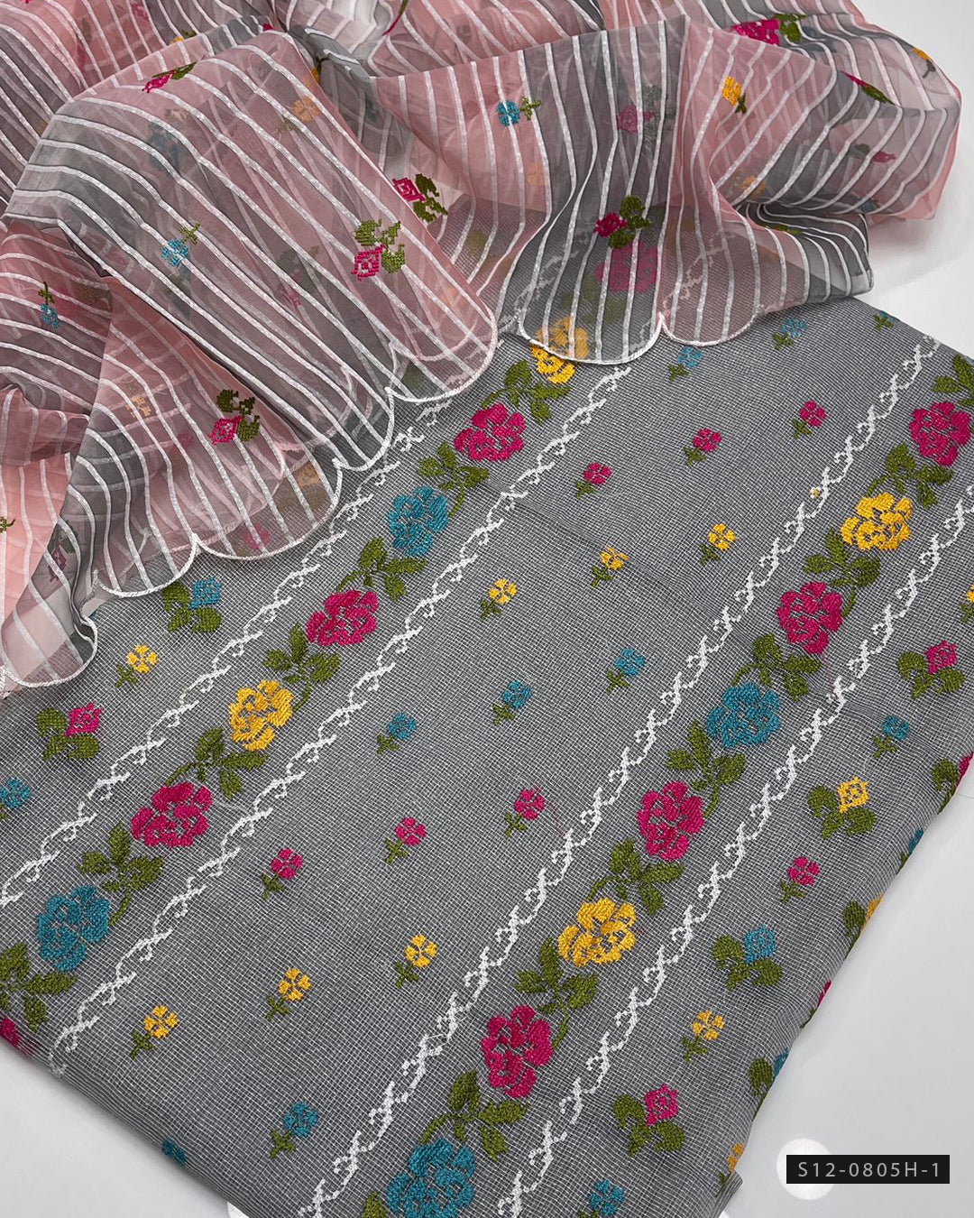2 PC Unstitched Khadi Net Dress Collection