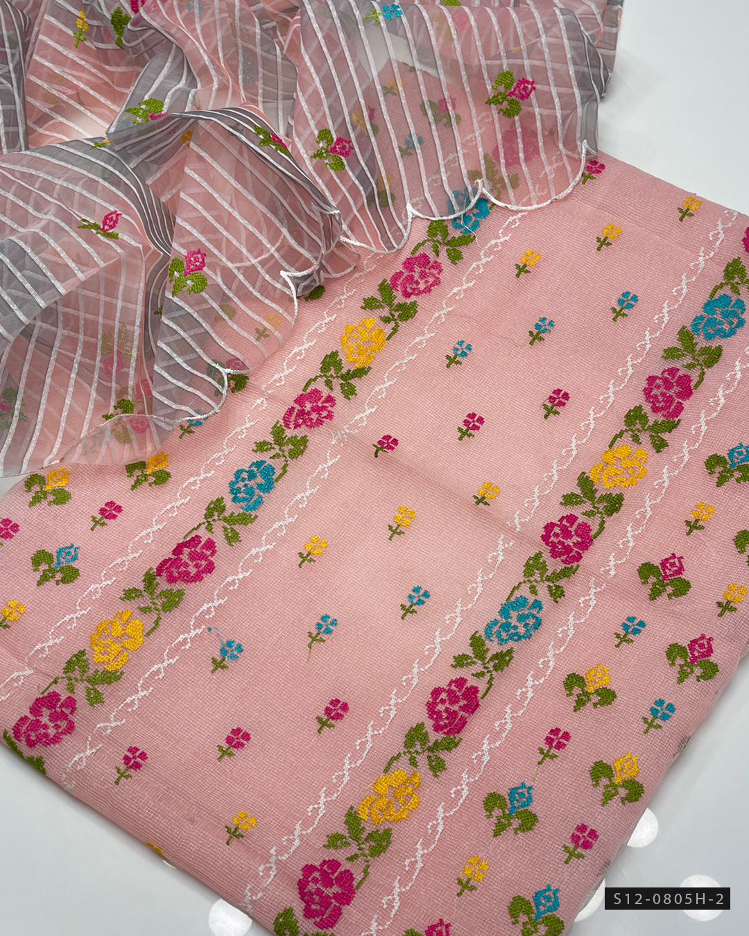 2 PC Unstitched Khadi Net Dress Collection