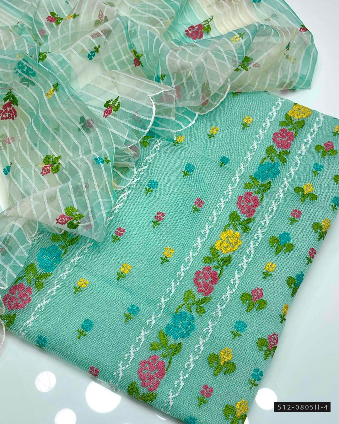 2 PC Unstitched Khadi Net Dress Collection
