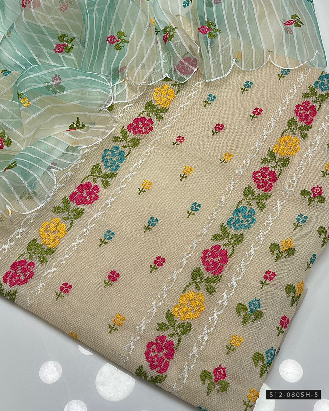2 PC Unstitched Khadi Net Dress Collection