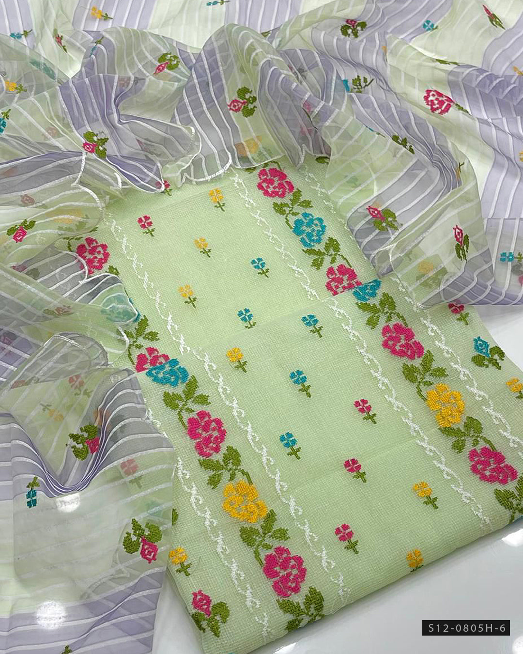 2 PC Unstitched Khadi Net Dress Collection