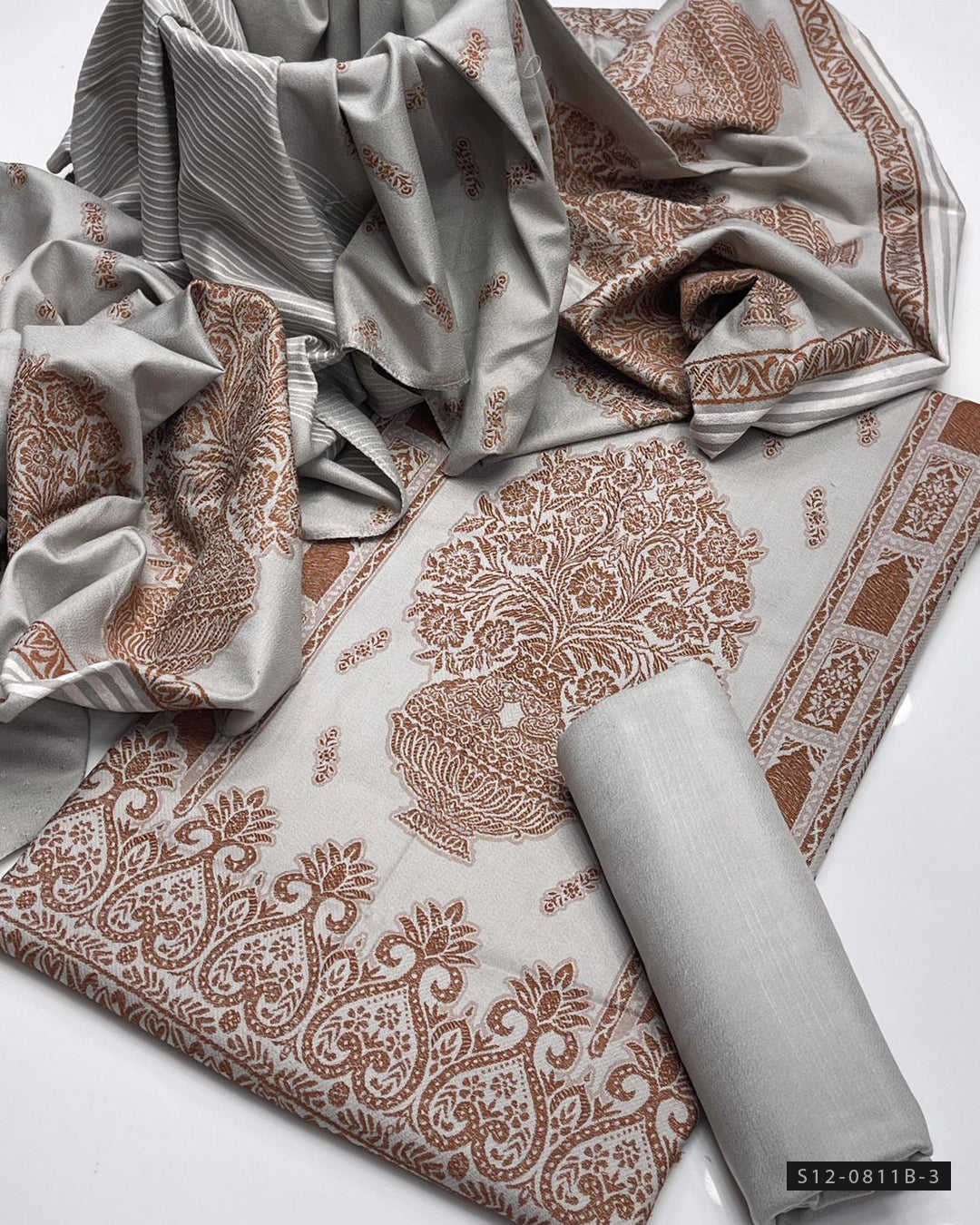 3 PC Unstitched Dhanak Dress Collection