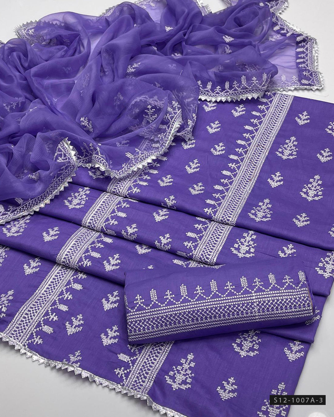 3 PC Unstitched Cotton Lawn Dress Collection