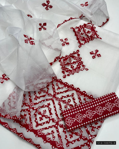 3 PC Khadi Net Applique Work Dress