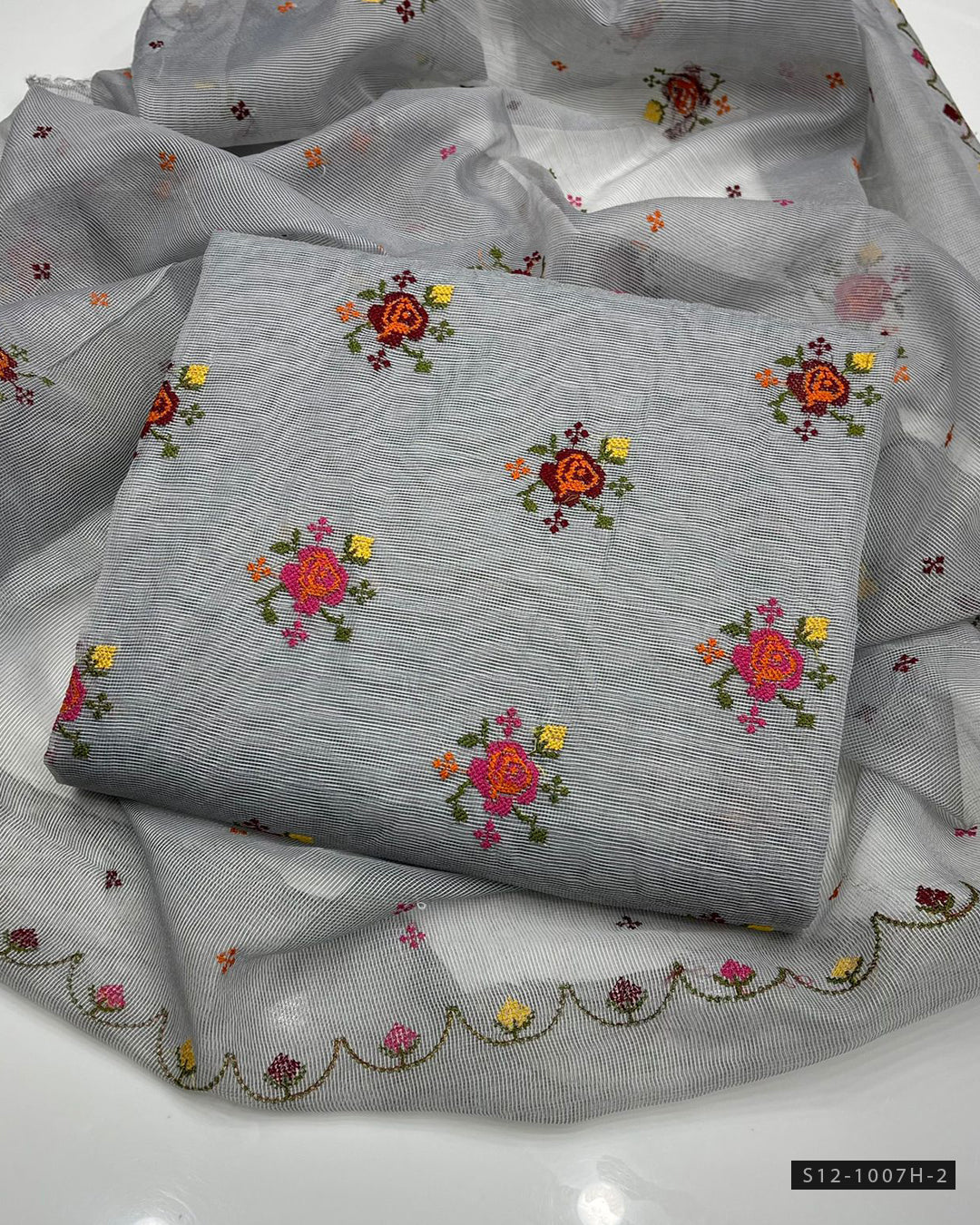 2 PC Unstitched Khadi Net Dress