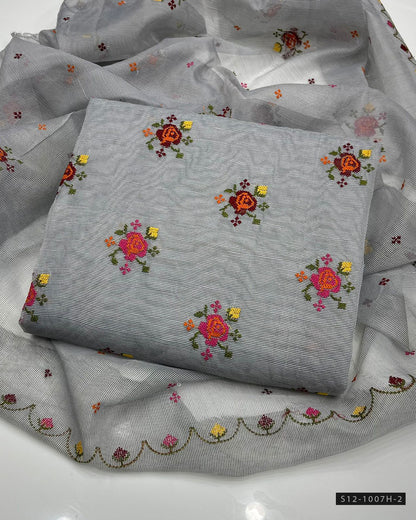 2 PC Unstitched Khadi Net Dress