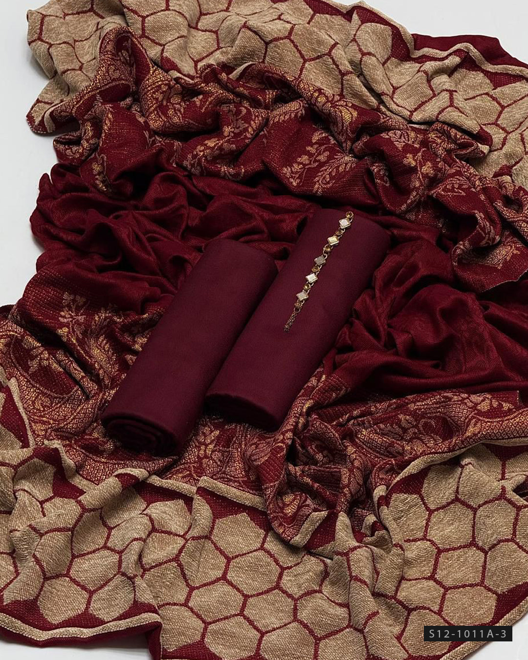 3 PC Unstitched Pashmina Wool Dress Collection