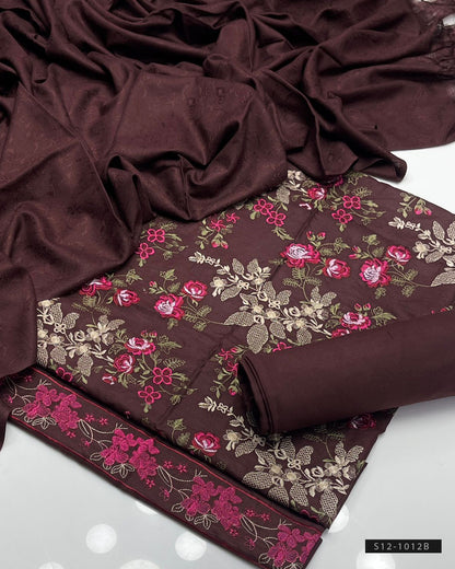 3 PC Unstitched Dhanak Marina Dress Collection