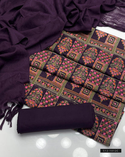 3 PC Unstitched Dhanak Dress Collection