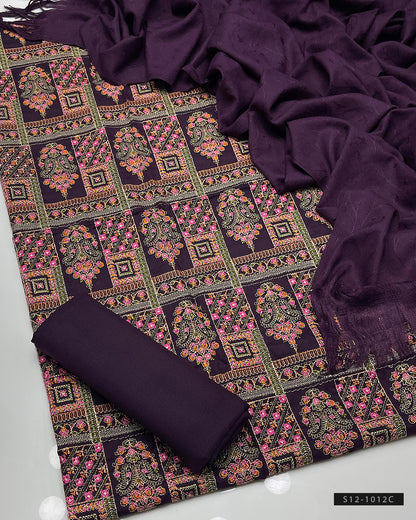 3 PC Unstitched Dhanak Dress Collection